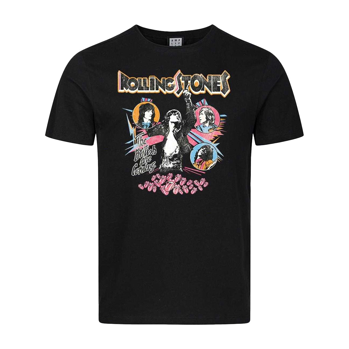 Black - Front - Amplified Unisex Adult British Are Coming The Rolling Stones T-Shirt