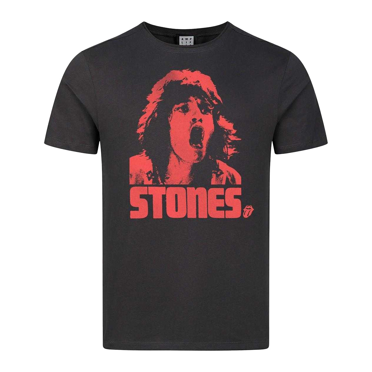 Charcoal - Front - Amplified Unisex Adult Mick Photo Stones The Rolling Stones T-Shirt