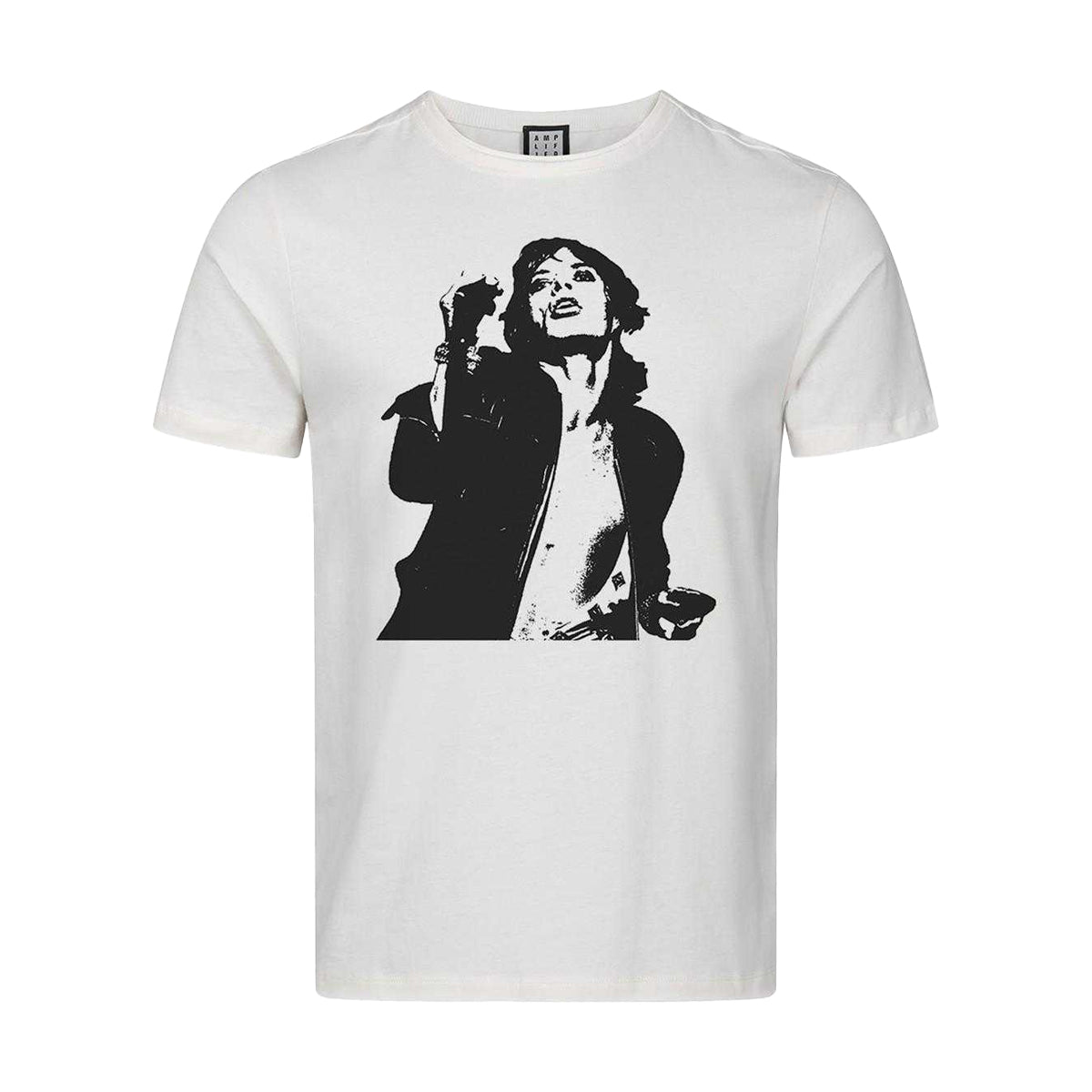 Vintage White - Front - Amplified Unisex Adult Mick The Rolling Stones T-Shirt