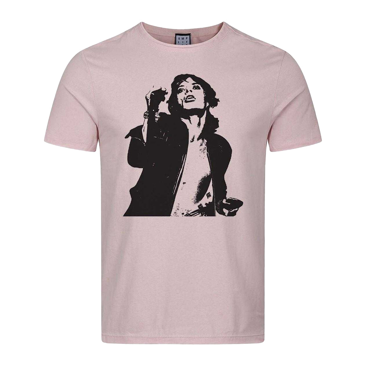 Pink 182 - Front - Amplified Unisex Adult Mick The Rolling Stones T-Shirt