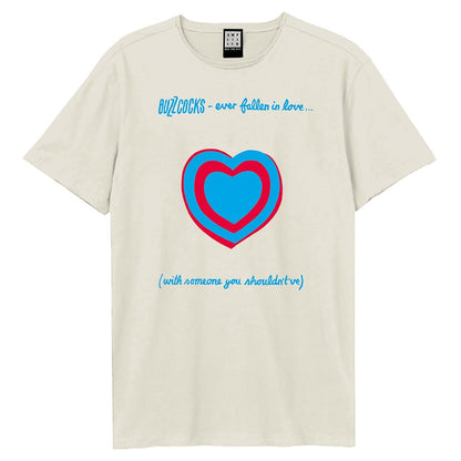 Vintage White - Front - Amplified Unisex Adult Fallen In Love Buzzcocks T-Shirt