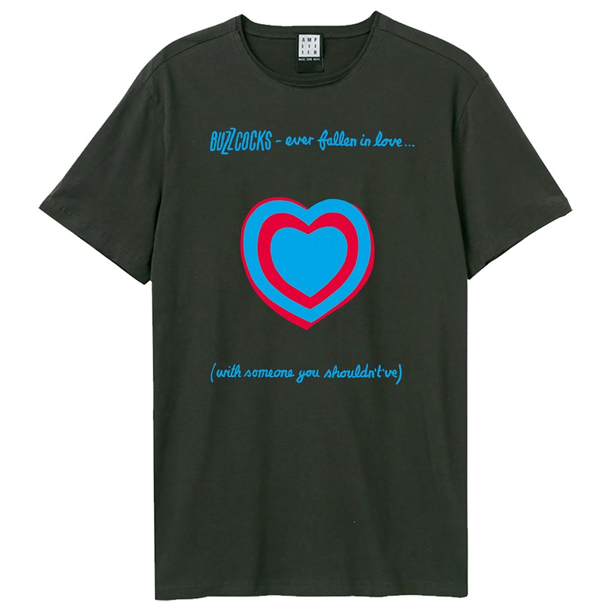 Charcoal - Front - Amplified Unisex Adult Fallen In Love Buzzcocks T-Shirt