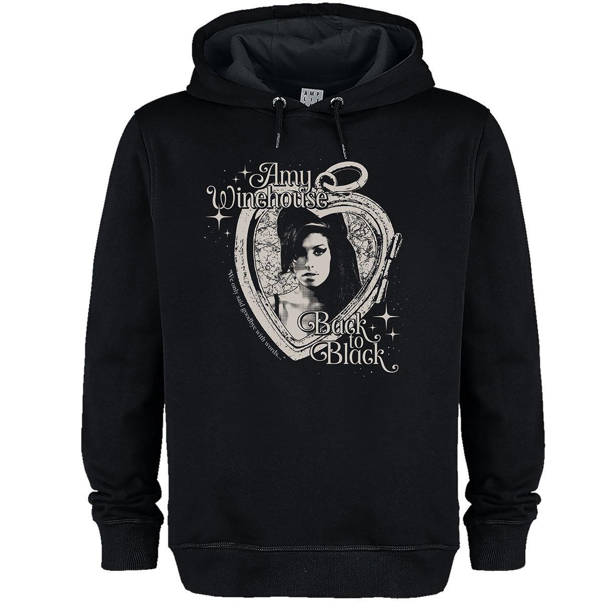 Black - Front - Amy Winehouse Unisex Adult Heart Frame Hoodie