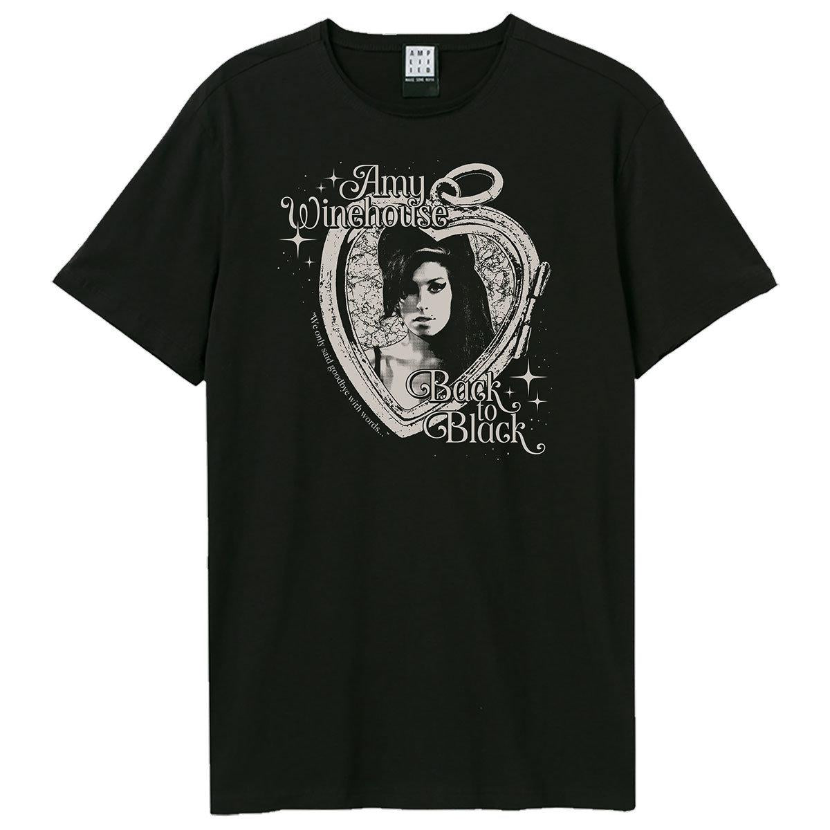 Black - Front - Amy Winehouse Unisex Adult Heart Frame T-Shirt