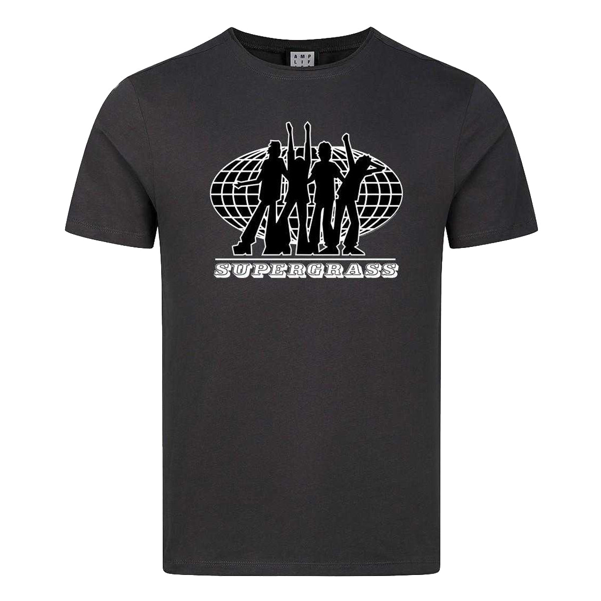 Charcoal - Front - Amplified Unisex Adult Supergrass 25 Logo T-Shirt