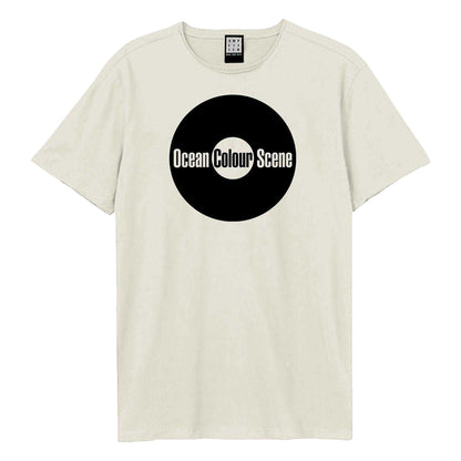 Vintage White - Front - Amplified Unisex Adult Black Record Ocean Colour Scene T-Shirt