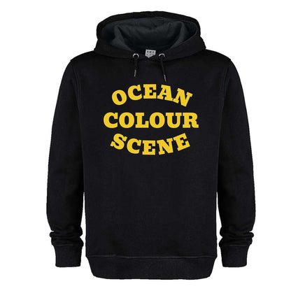 Black - Front - Amplified Unisex Adult Ocean Colour Scene Logo Hoodie