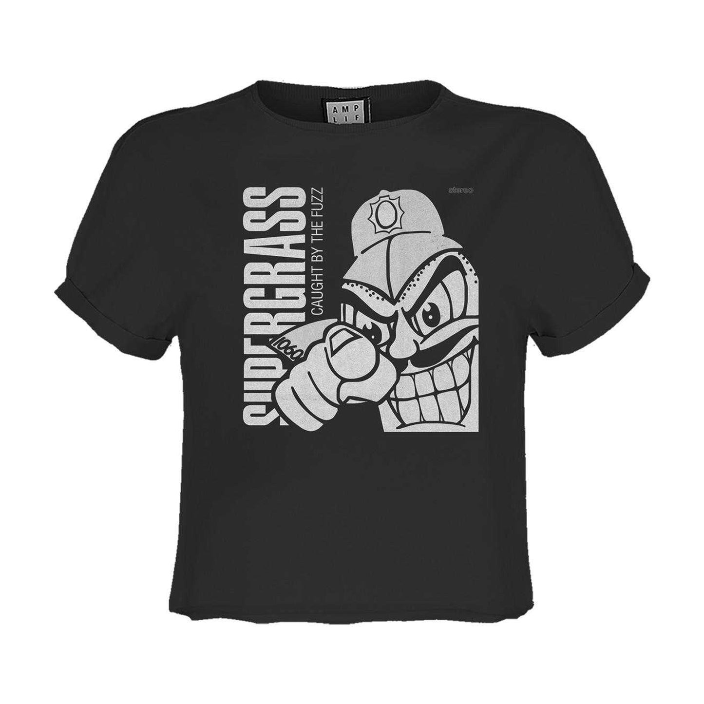 Charcoal - Front - Amplified Womens-Ladies Supergrass Crop Top