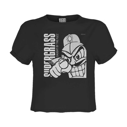 Charcoal - Front - Amplified Womens-Ladies Supergrass Crop Top