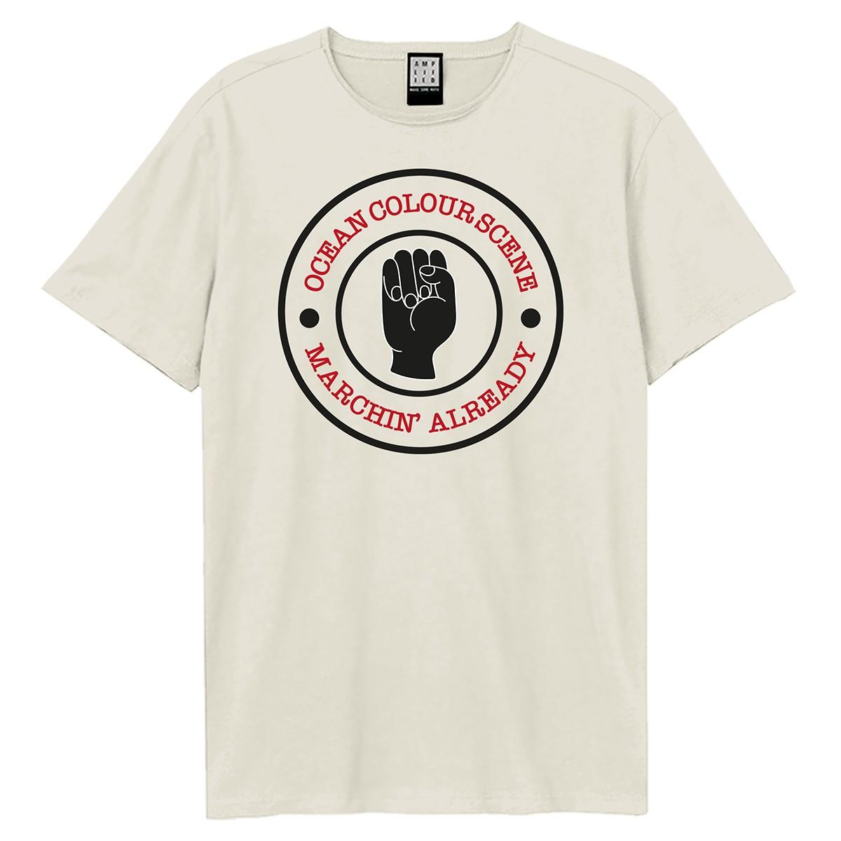 Vintage White - Front - Amplified Unisex Adult Marchin Ocean Colour Scene T-Shirt