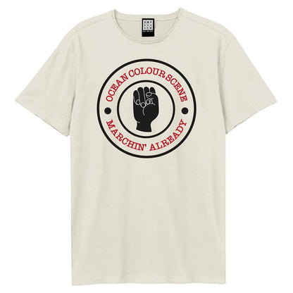 Vintage White - Front - Amplified Unisex Adult Marchin Ocean Colour Scene T-Shirt