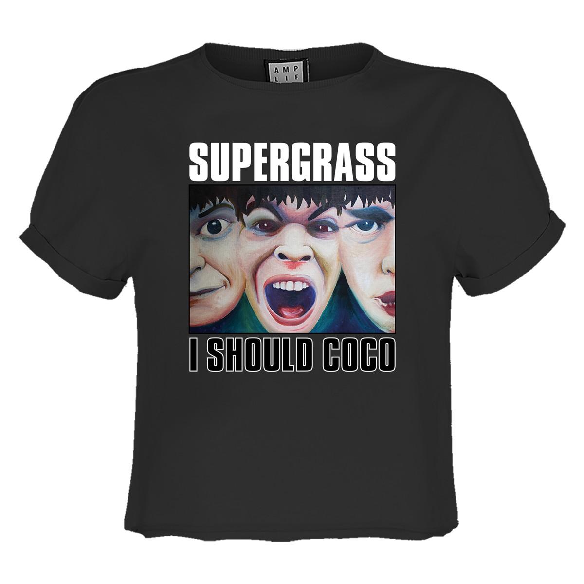 Charcoal - Front - Amplified Womens-Ladies I Should Coco Supergrass Crop Top