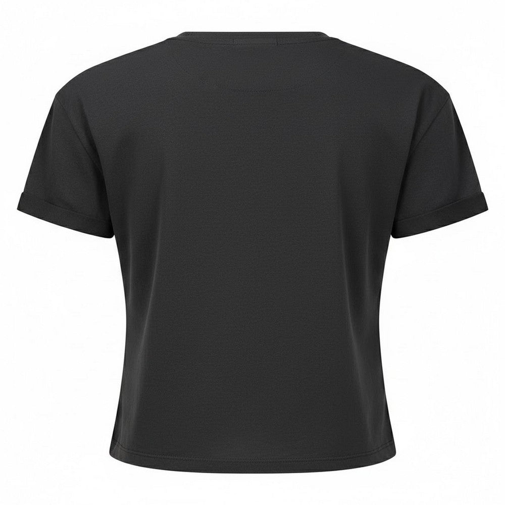 Charcoal - Back - Amplified Womens-Ladies Tour 1978 Billy Joel Crop Top