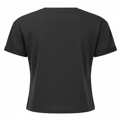 Charcoal - Back - Amplified Womens-Ladies Tour 1978 Billy Joel Crop Top