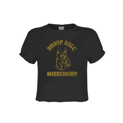 Charcoal - Front - Amplified Womens-Ladies Missionary Snoop Dogg Crop Top