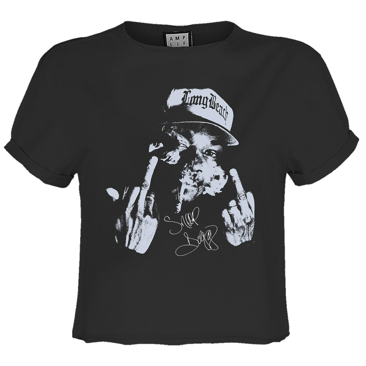 Charcoal - Front - Amplified Womens-Ladies Big Smoke Snoop Dogg Crop Top