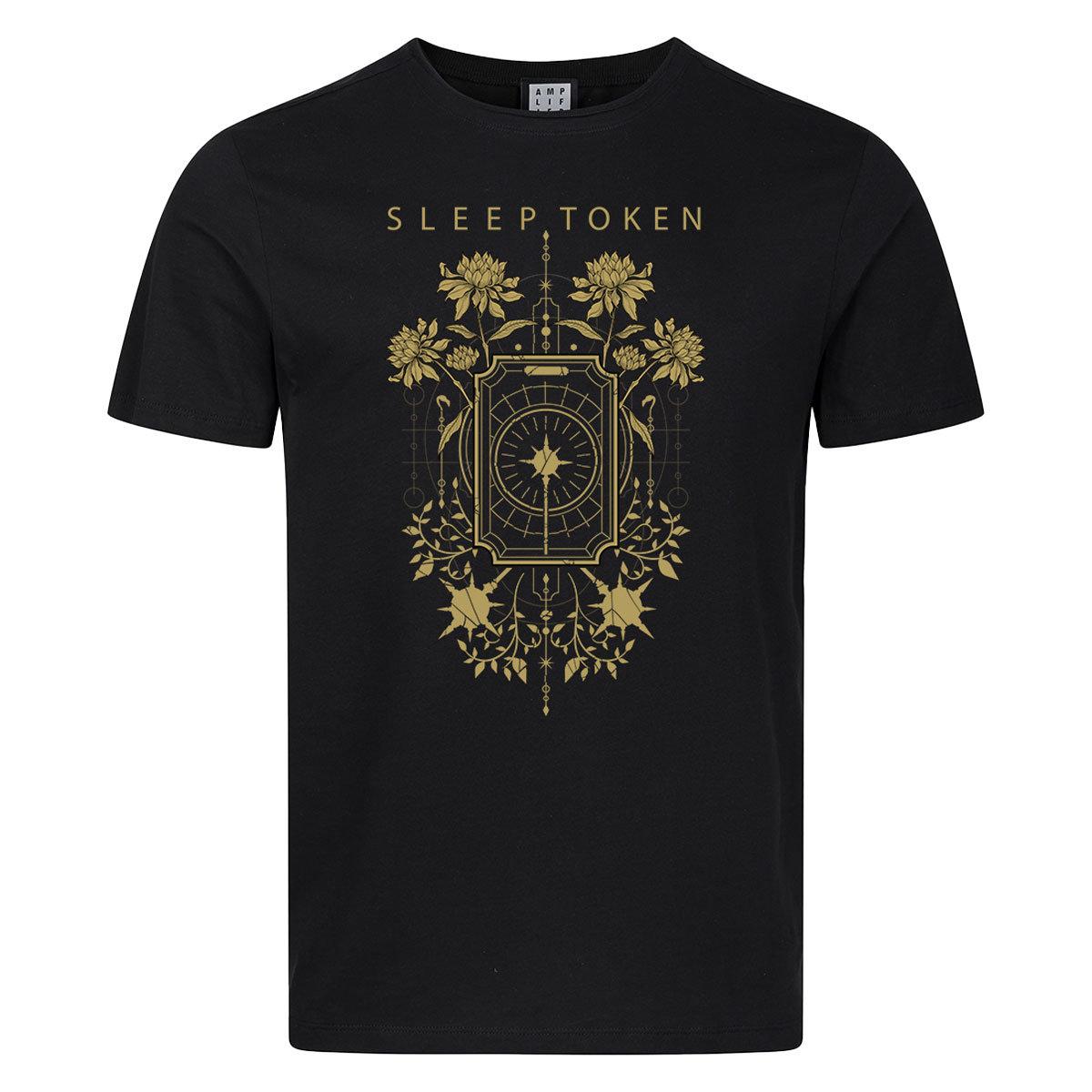 Black - Front - Amplified Unisex Adult Caramel Floral Sleep Token T-Shirt