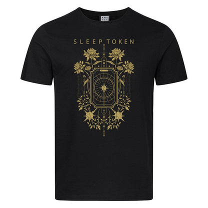 Black - Front - Amplified Unisex Adult Caramel Floral Sleep Token T-Shirt
