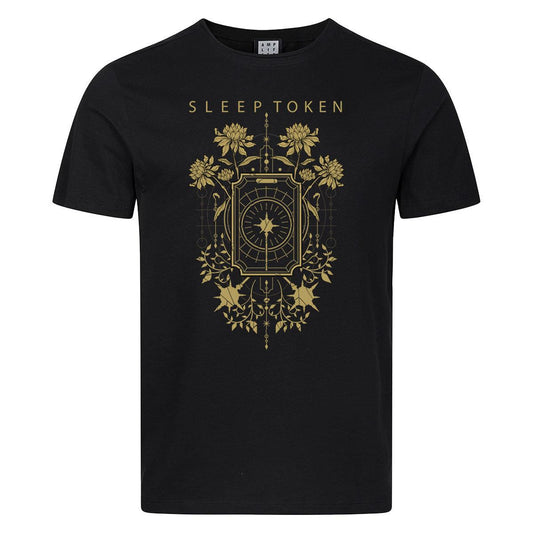 Black - Front - Amplified Unisex Adult Caramel Floral Sleep Token T-Shirt