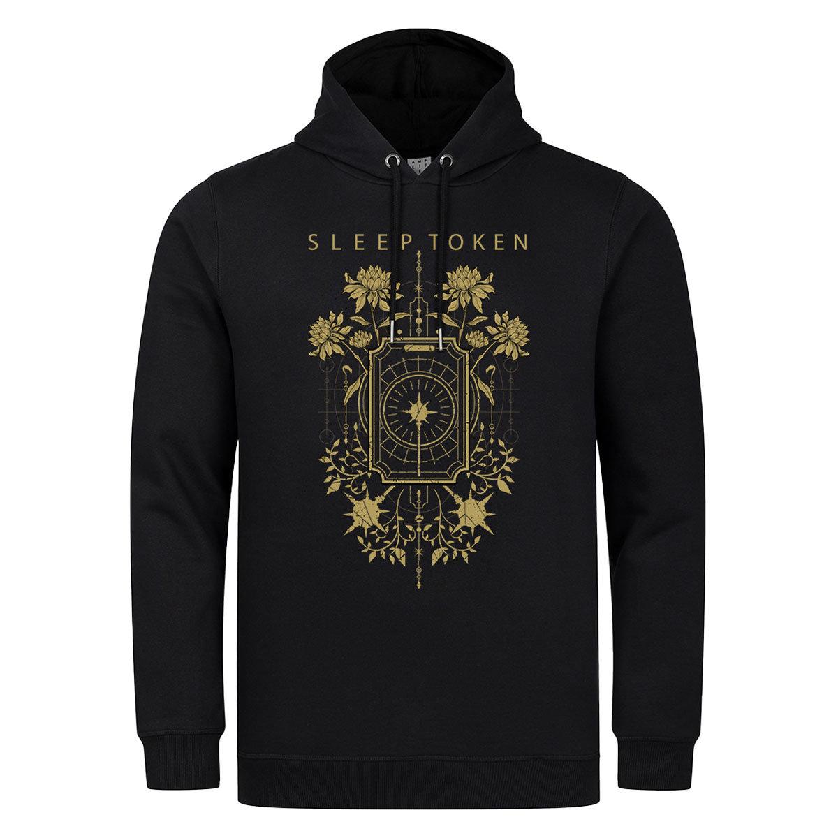 Black - Front - Amplified Unisex Adult Caramel Floral Sleep Token Hoodie