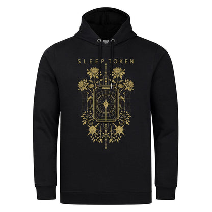 Black - Front - Amplified Unisex Adult Caramel Floral Sleep Token Hoodie