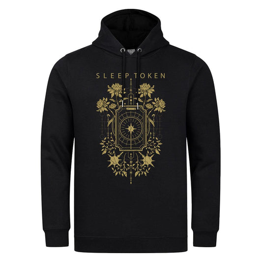 Black - Front - Amplified Unisex Adult Caramel Floral Sleep Token Hoodie