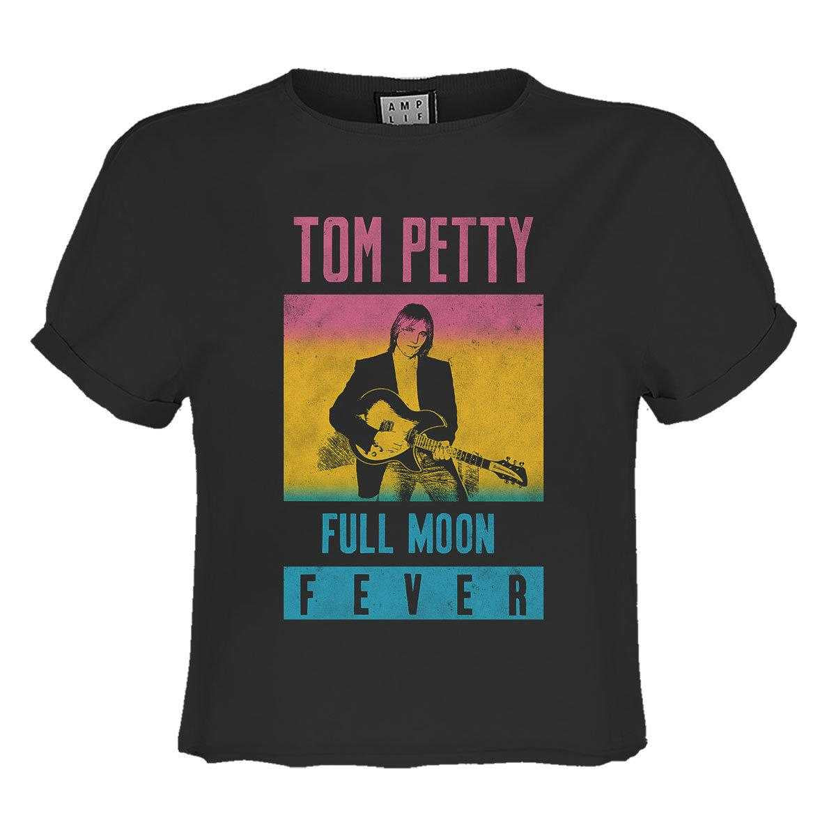 Charcoal - Front - Amplified Womens-Ladies Full Moon Fever Tom Petty & The Heartbreakers Crop Top