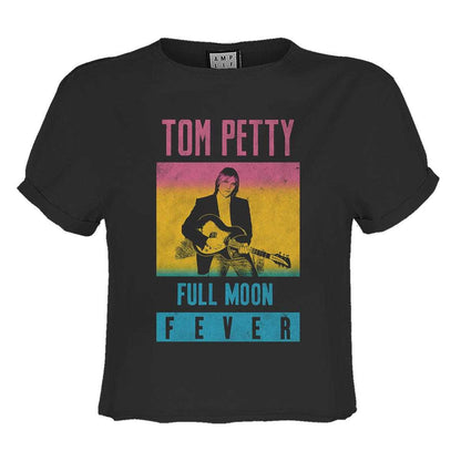 Charcoal - Front - Amplified Womens-Ladies Full Moon Fever Tom Petty & The Heartbreakers Crop Top