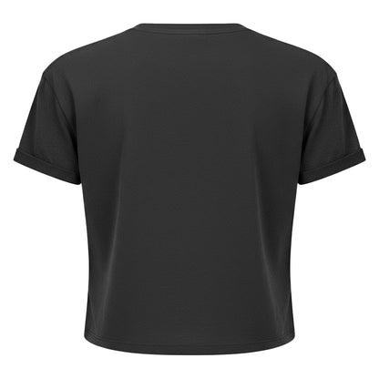 Charcoal - Back - Amplified Womens-Ladies Tour 1987 Billy Joel Crop Top