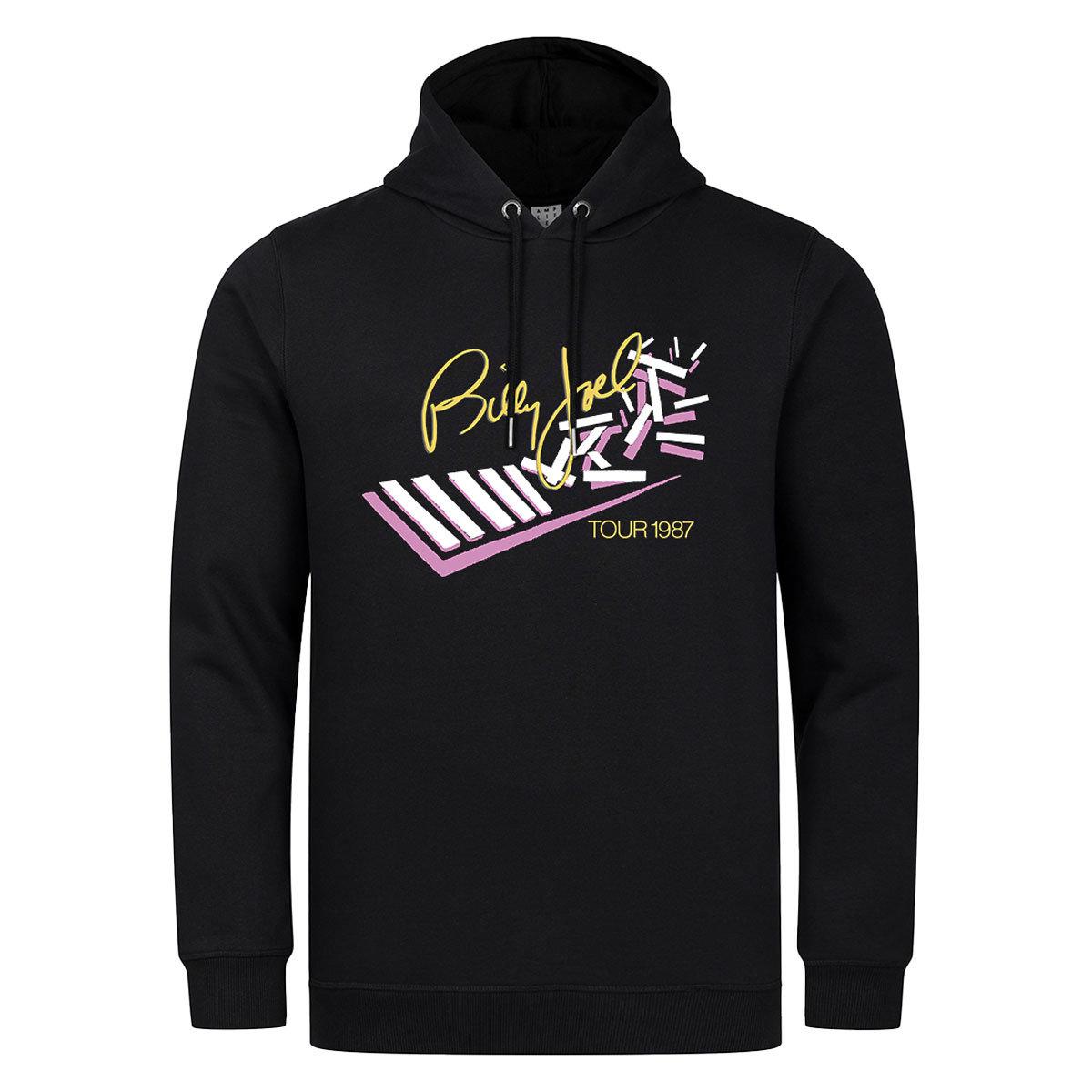 Black - Front - Amplified Unisex Adult Tour 1987 Billy Joel Hoodie