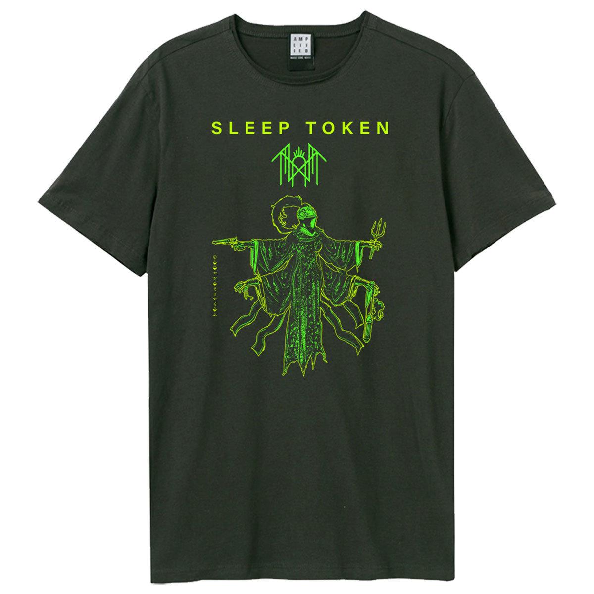 Charcoal - Front - Amplified Unisex Adult Sleep Token Bl Poster T-Shirt