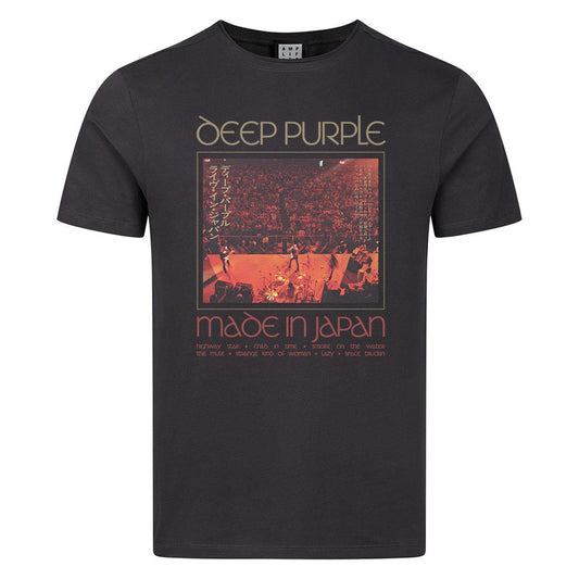Charcoal - Front - Amplified Unisex Adult Made In Japan Deep Purple T-Shirt
