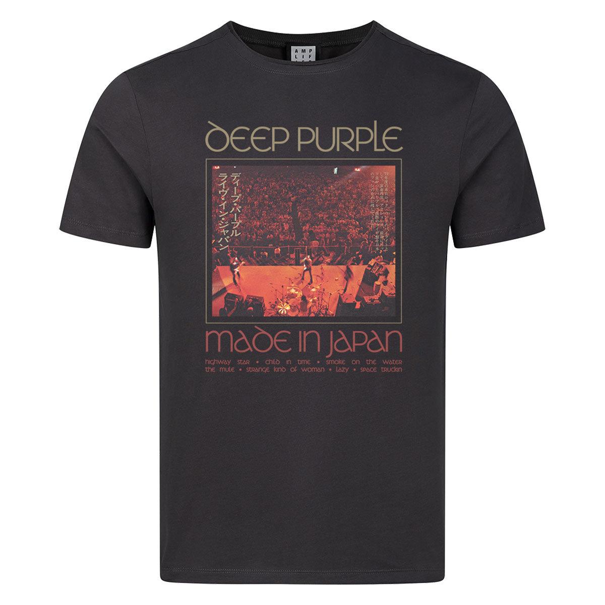 Charcoal - Front - Amplified Unisex Adult Made In Japan Deep Purple T-Shirt