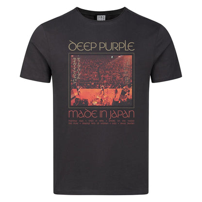 Charcoal - Front - Amplified Unisex Adult Made In Japan Deep Purple T-Shirt