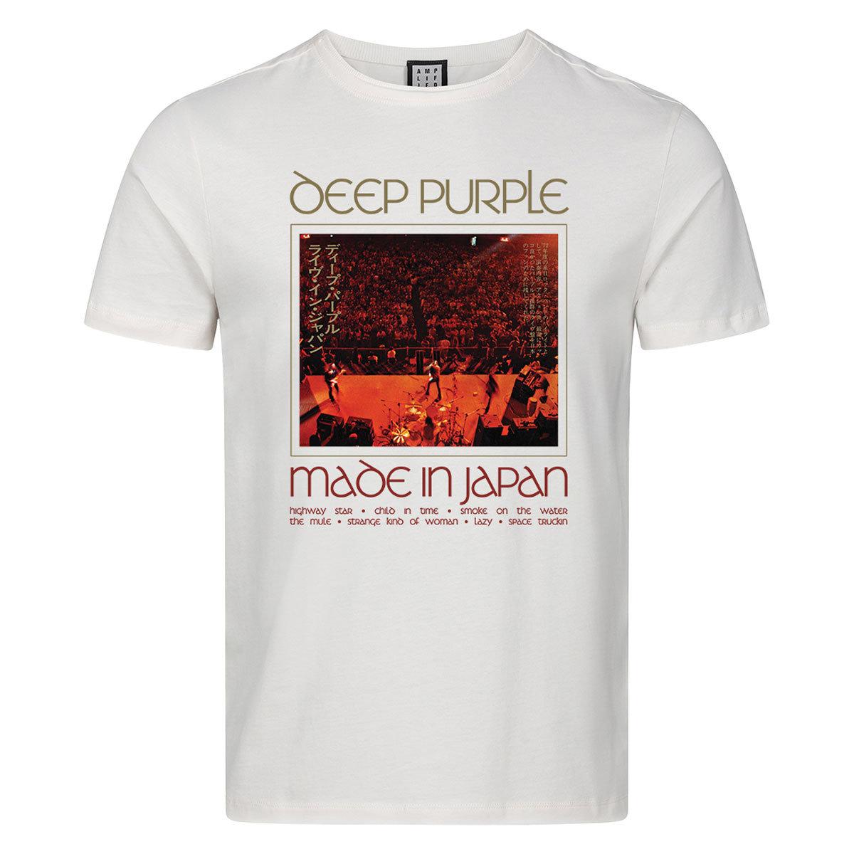 Vintage White - Front - Amplified Unisex Adult Made In Japan Deep Purple T-Shirt