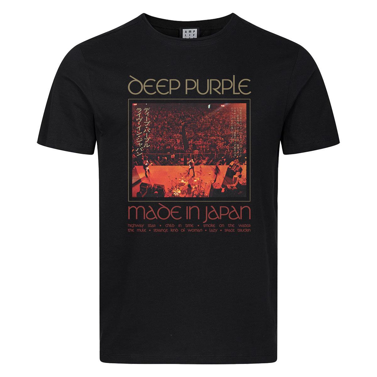 Black - Front - Amplified Unisex Adult Made In Japan Deep Purple T-Shirt