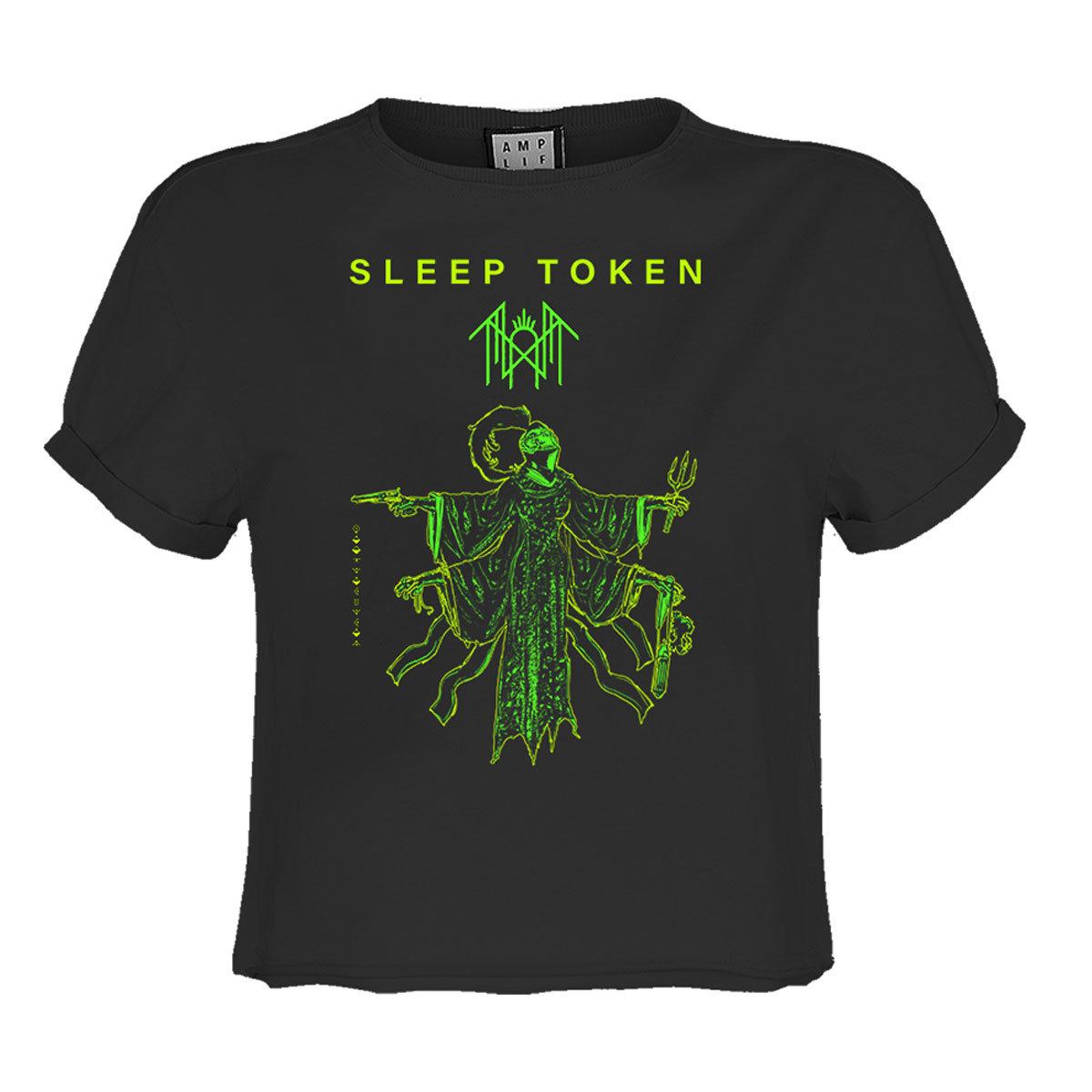 Charcoal - Front - Amplified Womens-Ladies Sleep Token Bl Poster Crop Top