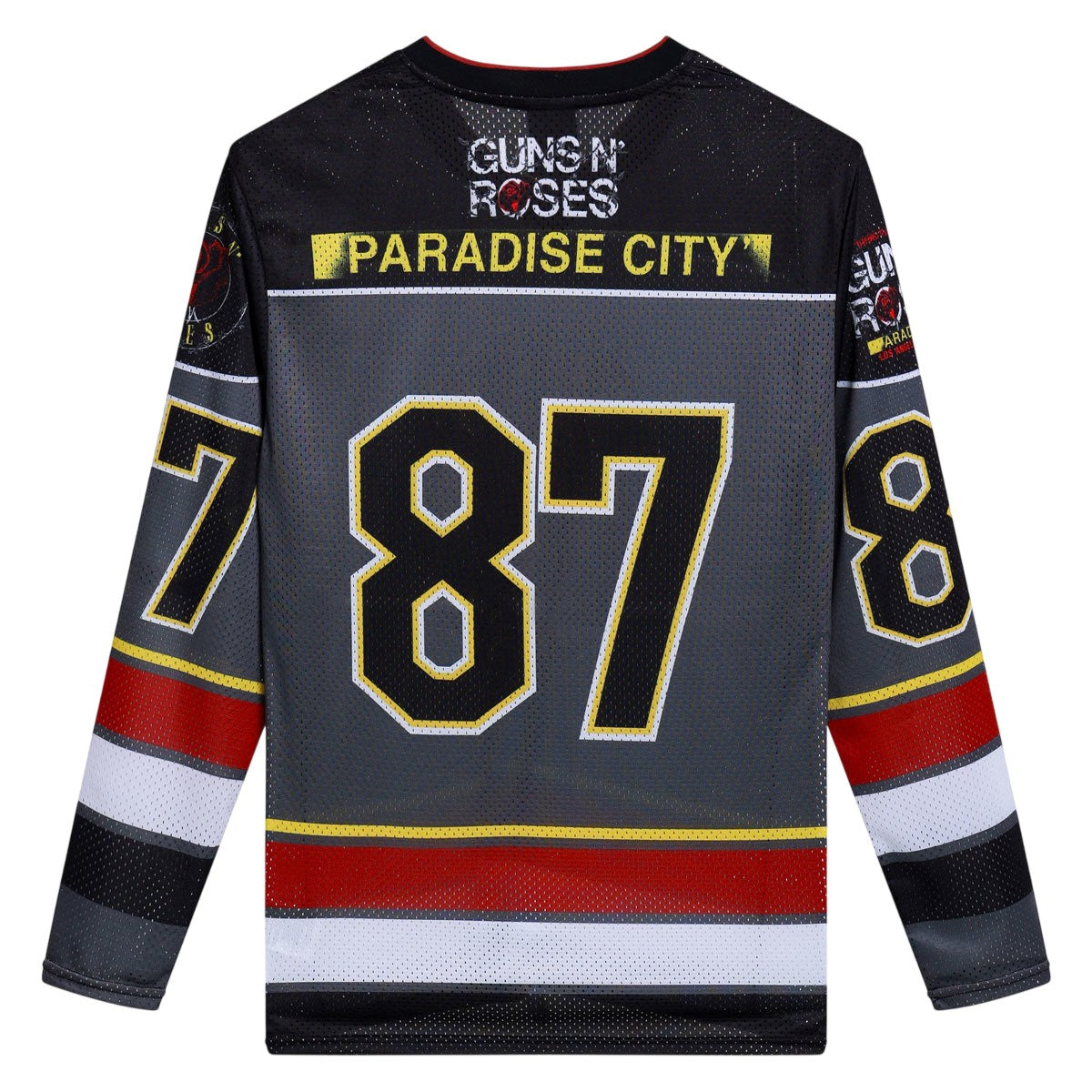 Grey - Back - Amplified Unisex Adult Guns N Roses Hockey Jersey