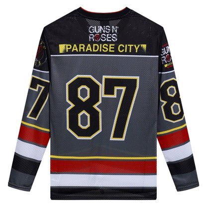 Grey - Back - Amplified Unisex Adult Guns N Roses Hockey Jersey