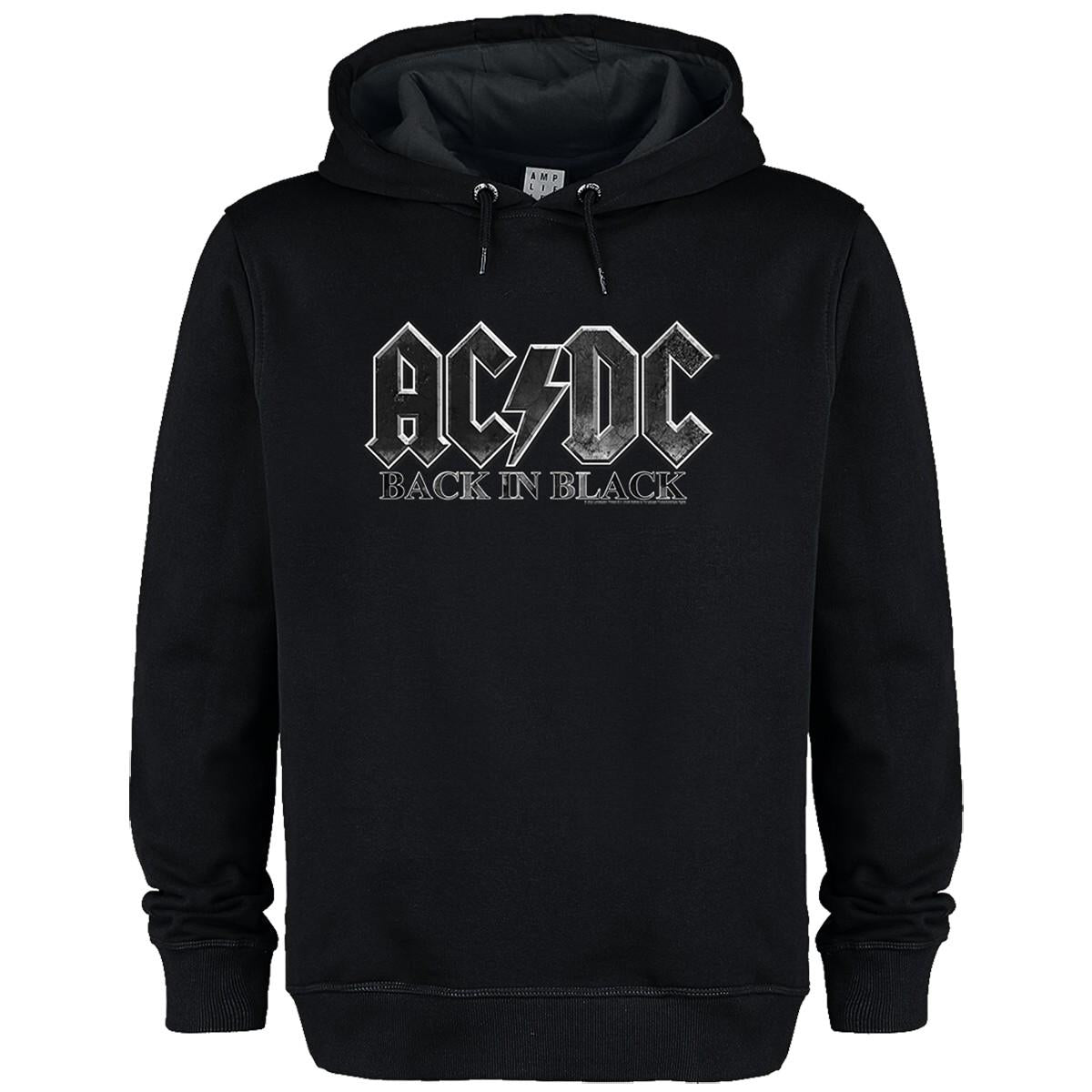 Black - Front - Amplified Unisex Adult Acdc Back In Back Hoodie