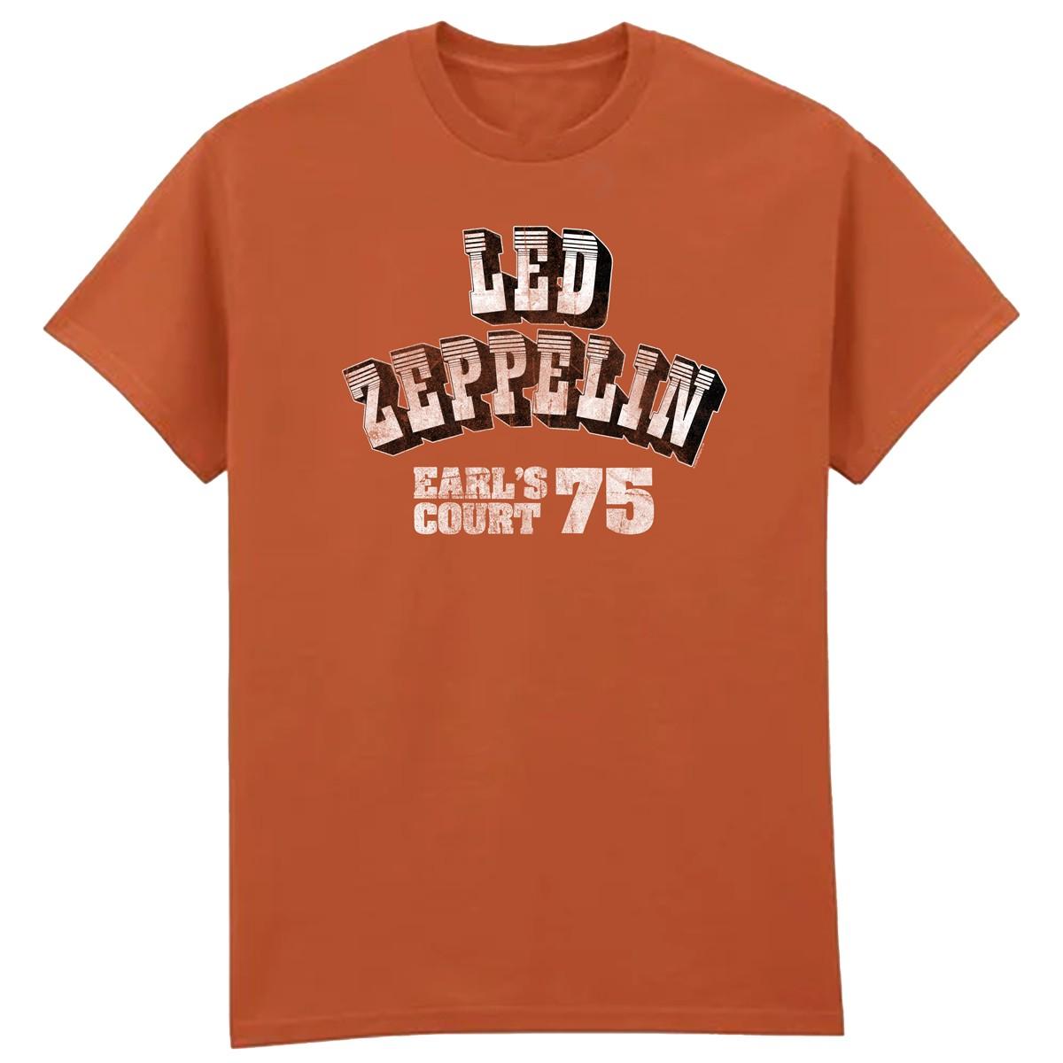 Texas Orange - Front - Amplified Unisex Adult Earl´s Court 75 Led Zeppelin T-Shirt