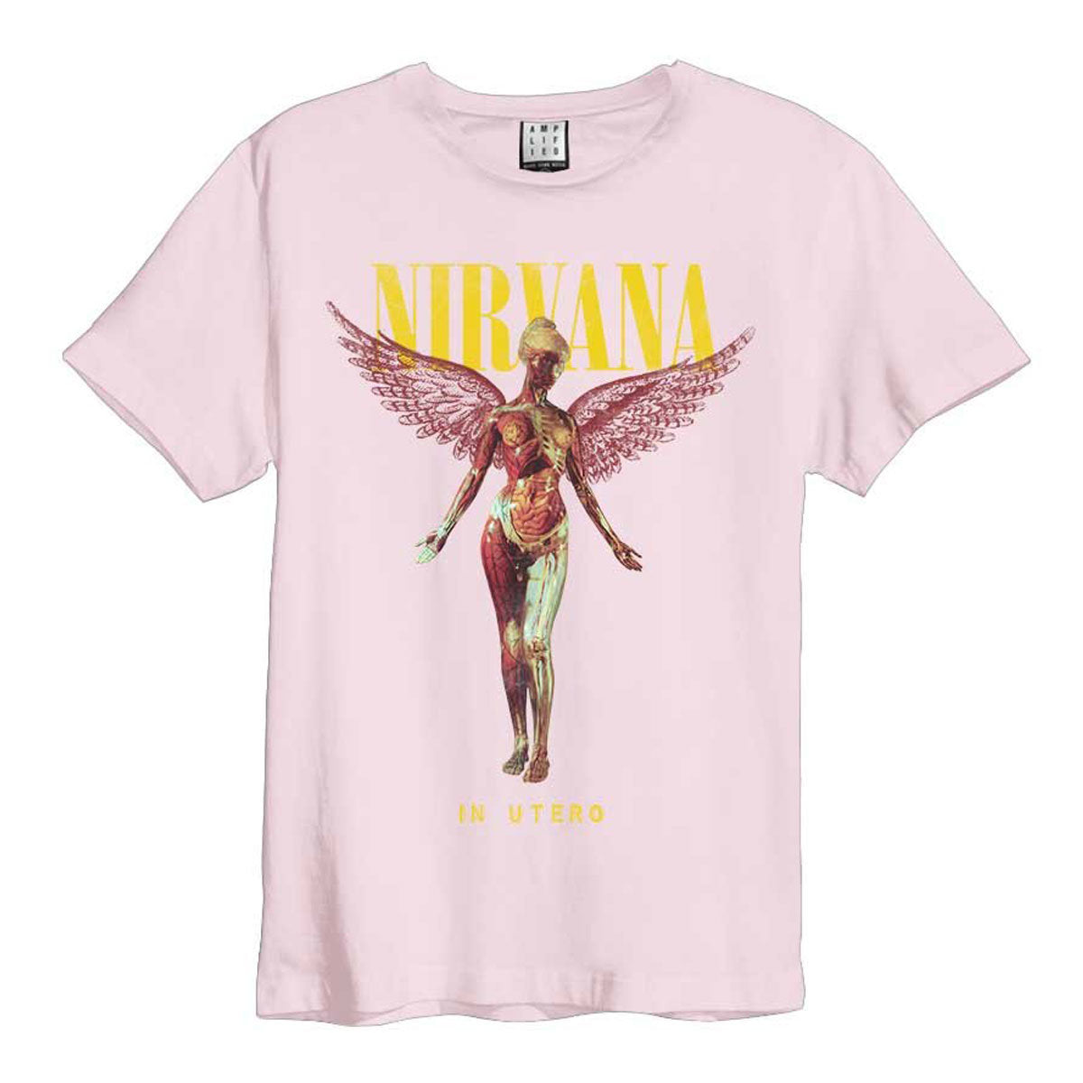 Pink - Front - Amplified Womens-Ladies In Utero Nirvana T-Shirt