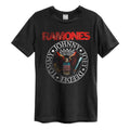 Charcoal-Red-White - Front - Amplified Mens Vintage Seal Ramones T-Shirt