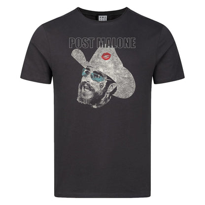 Charcoal - Front - Amplified Mens Cowboy Kiss Post Malone T-Shirt