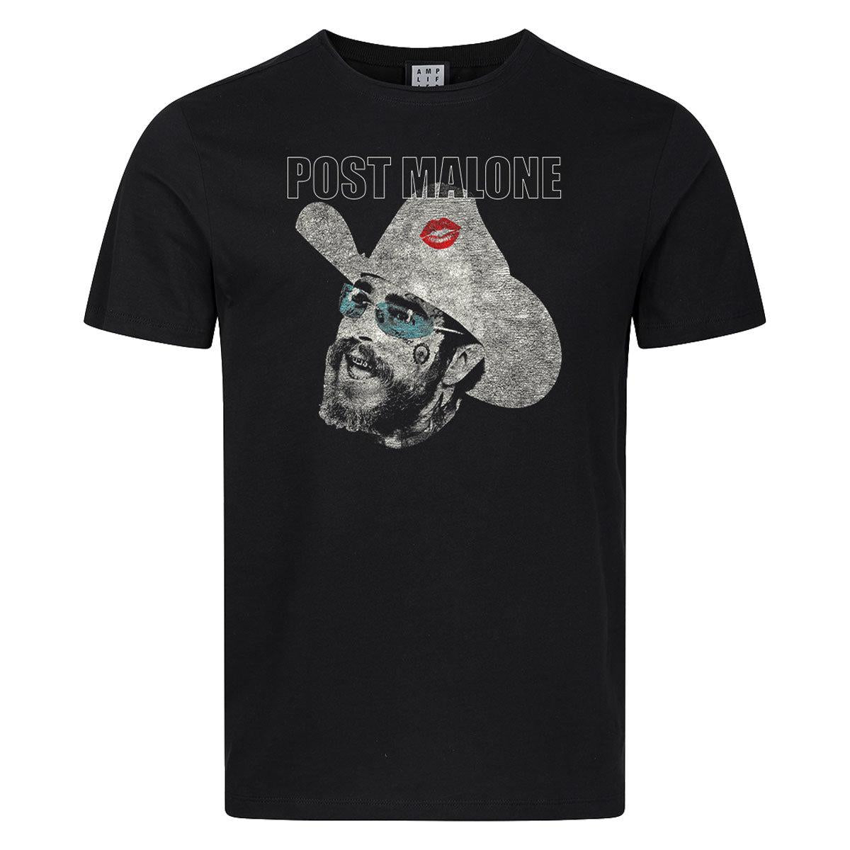 Black - Front - Amplified Mens Cowboy Kiss Post Malone T-Shirt