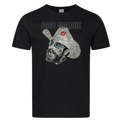 Black - Front - Amplified Mens Cowboy Kiss Post Malone T-Shirt