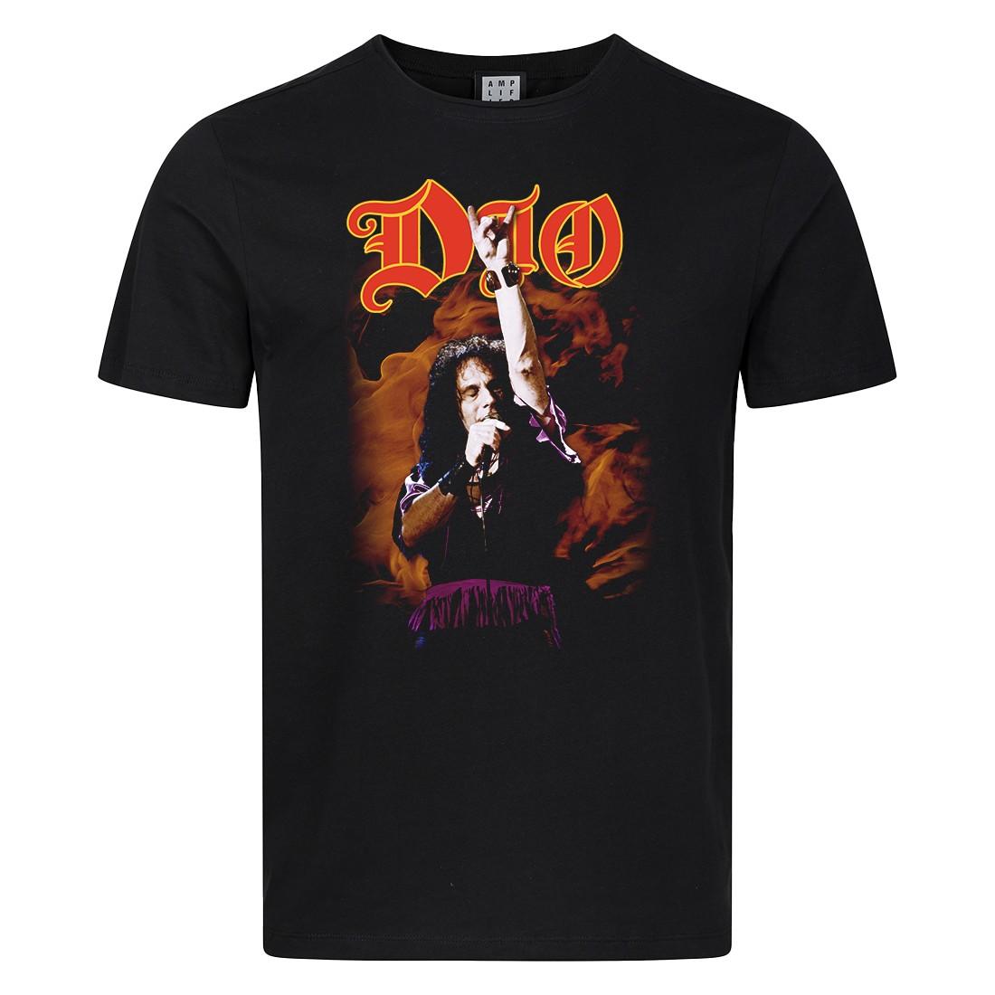 Black - Front - Amplified Unisex Adult Dio Devil Horns Cotton T-Shirt