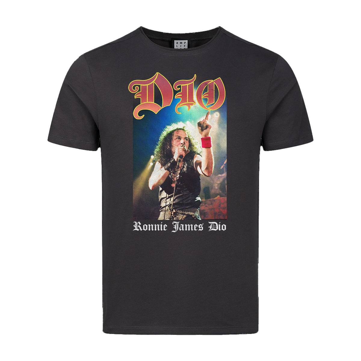 Charcoal - Front - Amplified Unisex Adult Ronnie James Dio Graphic Print Cotton T-Shirt