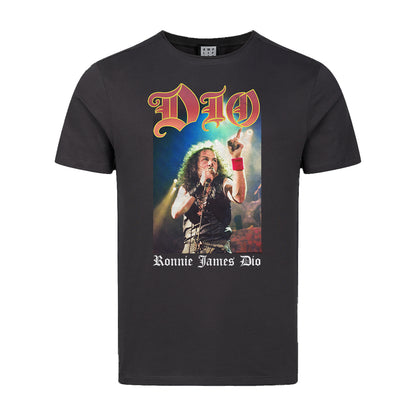 Charcoal - Front - Amplified Unisex Adult Ronnie James Dio Graphic Print Cotton T-Shirt