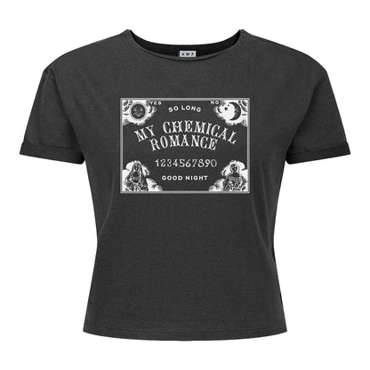 Charcoal - Front - Amplified Womens-Ladies Ouija My Chemical Romance Crop Top
